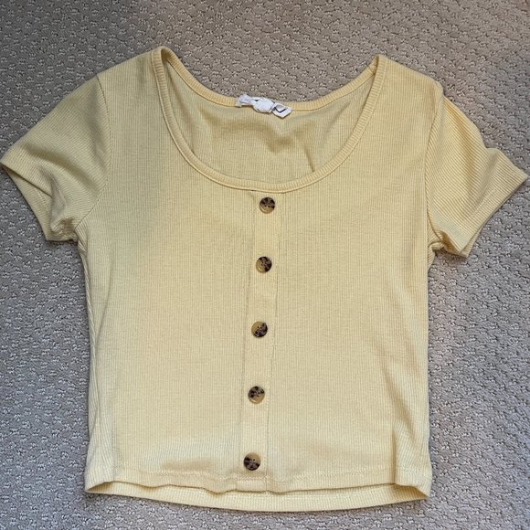 Yellow Button Down Top - Picture 1 of 1
